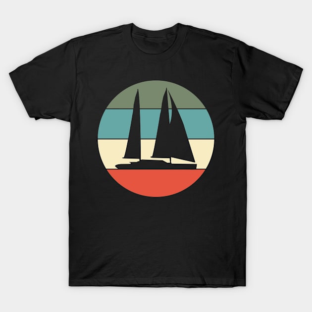 Sailboat Sailing Boating Retro T-Shirt by KAWAIITEE